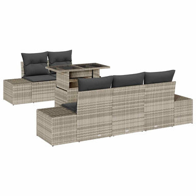 Tuin Sofa Set 6 st Licht Grijs en Donker Grijs