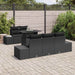Tuin Sofa Set 6 st Zwart poly rattan, Gepoedercoat staal
