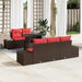 Tuin Sofa Set 6 st 5-Aantal zitplaatsen Bruin en Rood