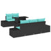 Tuin Sofa Set 6 st 5-Aantal zitplaatsen Zwart en Turquoise