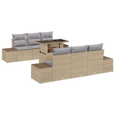 Tuin Sofa Set 7 st Beige en Licht Grijs