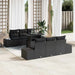 Tuin Sofa Set 7 st Zwart Poly Rattan en Poedergecoat Staal
