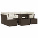 Tuin Sofa Set 7 st Bruin en Crème