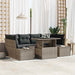 Tuin Sofa Set 7 st Grijs Poly Rattan en Poedergecoat Staal