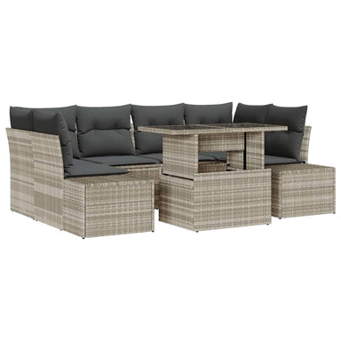 Tuin Sofa Set 7 st Licht Grijs en Donker Grijs