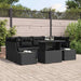 Tuin Sofa Set 7 st Zwart Poly Rattan en Poedergecoat Staal