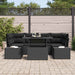 Tuin Sofa Set 7 st Zwart Poly Rattan en Poedergecoat Staal