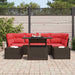 Tuin Sofa Set 7 st 6-Aantal zitplaatsen Bruin en Rood