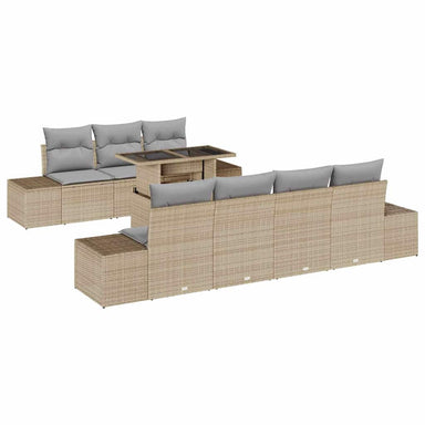 Tuin Sofa Set 8 st Beige en Licht Grijs