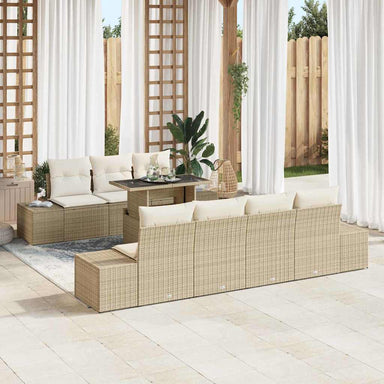 Tuin Sofa Set 8 st Beige en Crème