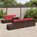 Tuin Sofa Set 8 st 7-Aantal zitplaatsen Bruin en Rood