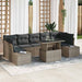 Tuin Sofa Set 8 st Grijs Poly Rattan en Poedergecoat Staal
