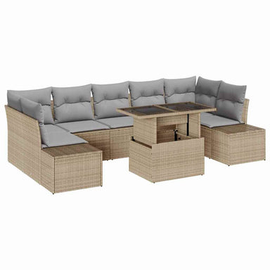 Tuin Sofa Set 8 st Beige en Licht Grijs