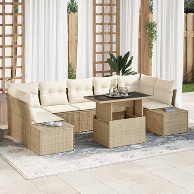 Tuin Sofa Set 8 st Beige en Crème