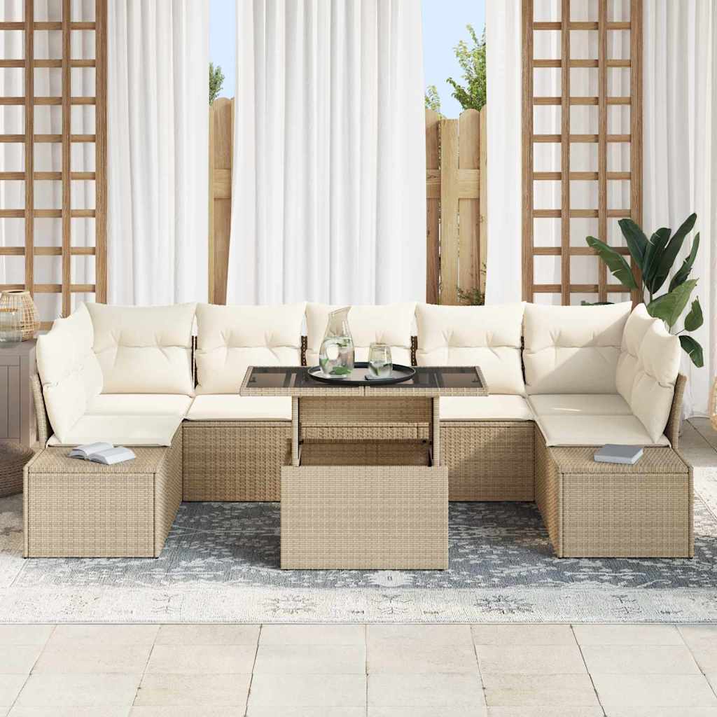 Tuin Sofa Set 8 st Beige en Crème