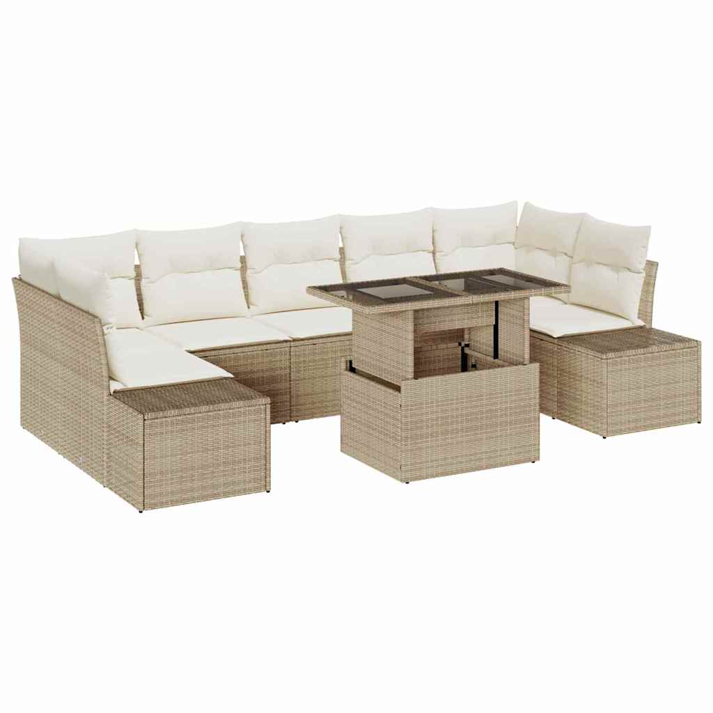 Tuin Sofa Set 8 st Beige en Crème