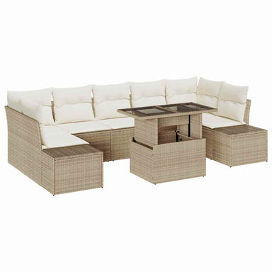 Tuin Sofa Set 8 st Beige en Crème