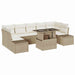 Tuin Sofa Set 8 st Beige en Crème