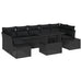 Tuin Sofa Set 8 st Zwart Poly Rattan en Poedergecoat Staal