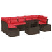 Tuin Sofa Set 8 st 7-Aantal zitplaatsen Bruin en Rood
