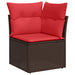 Tuin Sofa Set 8 st 7-Aantal zitplaatsen Bruin en Rood
