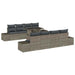 Tuin Sofa Set 9 st Grijs Poly Rattan en Poedergecoat Staal