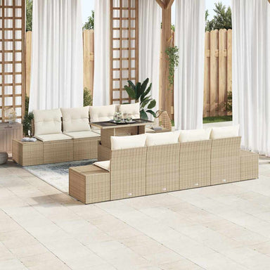 Tuin Sofa Set 9 st Beige en Crème