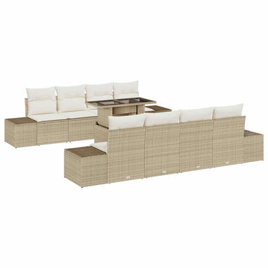 Tuin Sofa Set 9 st Beige en Crème