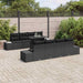 Tuin Sofa Set 9 st Zwart Poly Rattan en Poedergecoat Staal