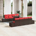 Tuin Sofa Set 7 st 6-Aantal zitplaatsen Bruin en Rood