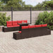 Tuin Sofa Set 7 st 6-Aantal zitplaatsen Bruin en Rood