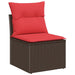 Tuin Sofa Set 7 st 6-Aantal zitplaatsen Bruin en Rood