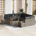 Tuin Sofa Set 9 st Grijs poly rattan