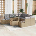 Tuin Sofa Set 9 st Beige en Licht Grijs poly rattan