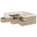 Tuin Sofa Set 9 st Beige en Crème poly rattan