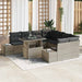 Tuin Sofa Set 9 st Licht Grijs en Donker Grijs poly rattan