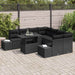 Tuin Sofa Set 9 st Zwart poly rattan