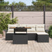 Tuin Sofa Set 6 st Zwart Poly riet