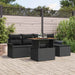 Tuin Sofa Set 6 st Zwart Poly riet