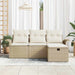 Tuin Sofa Set 4 st Beige en Crème poly rattan