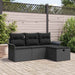 Tuin Sofa Set 4 st Zwart poly rattan