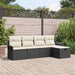 Tuinbankenset 5 st Zwart en Crème poly rattan