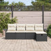 Tuinbankenset 5 st Zwart en Crème poly rattan