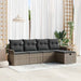 Tuinbankenset 5 st Grijs poly rattan