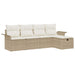 Tuinbankenset 5 st Beige en Crème poly rattan