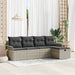 Tuinbankenset met kussen 5 pcs Lichtgrijs poly rattan
