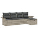 Tuinbankenset met kussen 5 pcs Lichtgrijs poly rattan