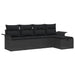 Tuinbankenset 5 st Zwart poly rattan