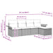 Tuin Sofa Set 5 st Grijs en Marineblauw poly rattan