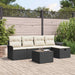 Tuinbankenset 6 st Zwart en Crème poly rattan